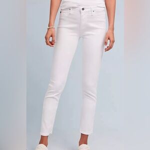AG The Abbey Sateen High Rise Skinny Ankle Jeans, size 28 regular, white